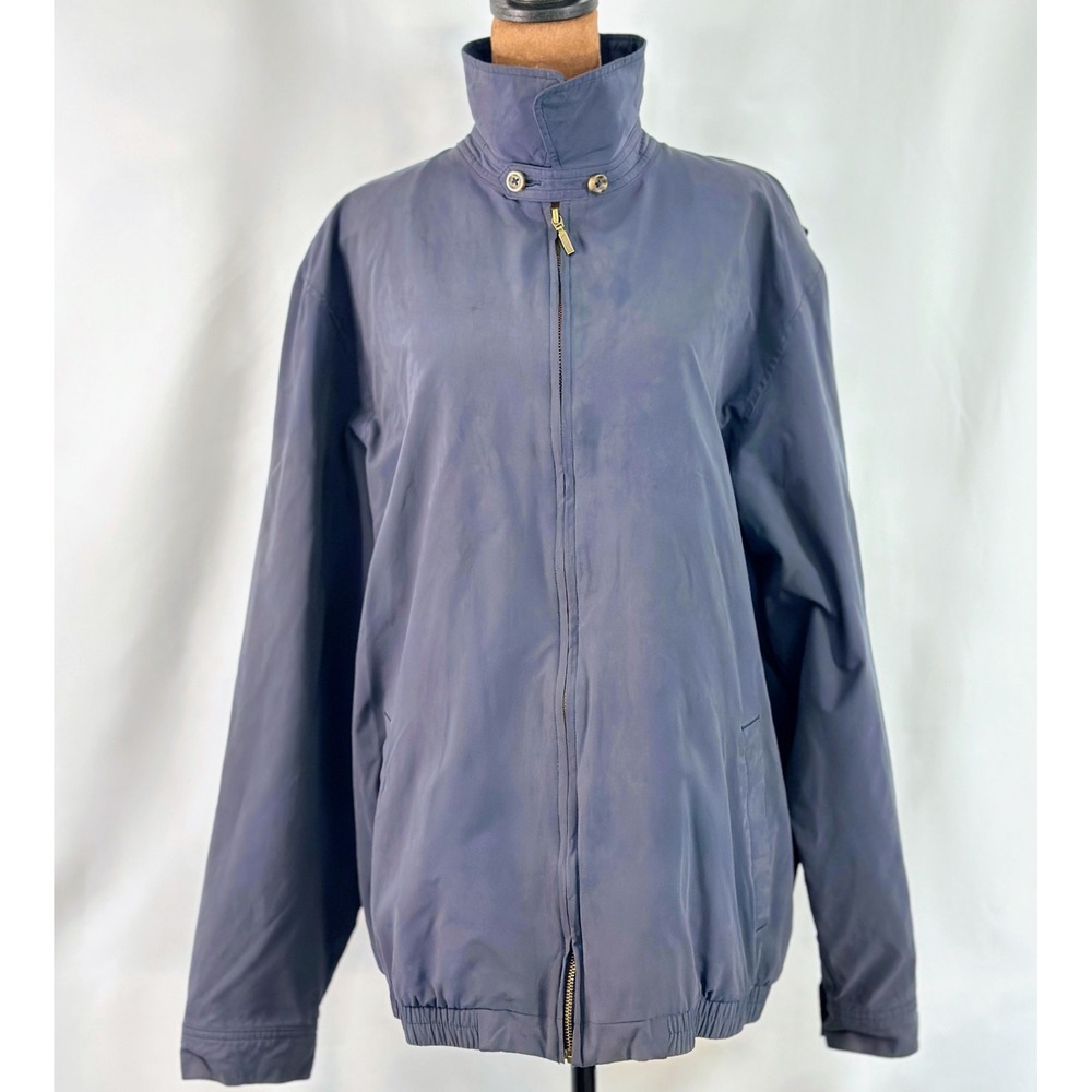 L.L. Bean‎ Harrington Jacket Mens TXL Navy Blue Excellent Full Zip Mock Neck